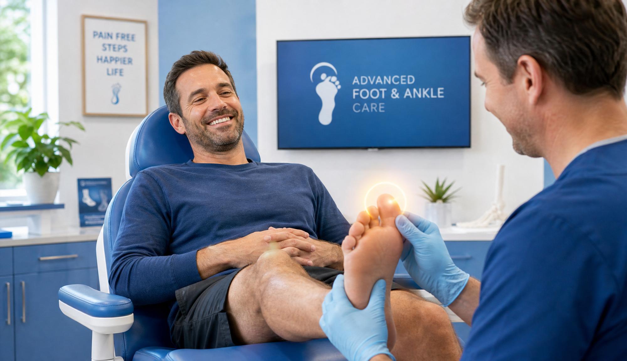 Patient walking comfortably after ingrown toenail treatment at Achilles Foot & Ankle Center